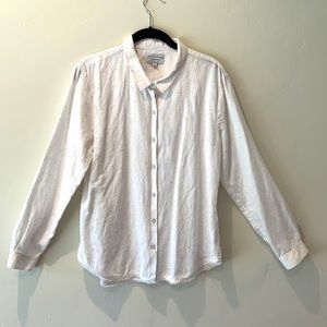 Blue Shirt Shop top, long sleeve, linen, size L